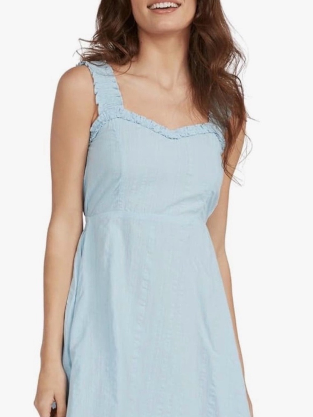 Roxy Light Blue Smocked Strap Sundress